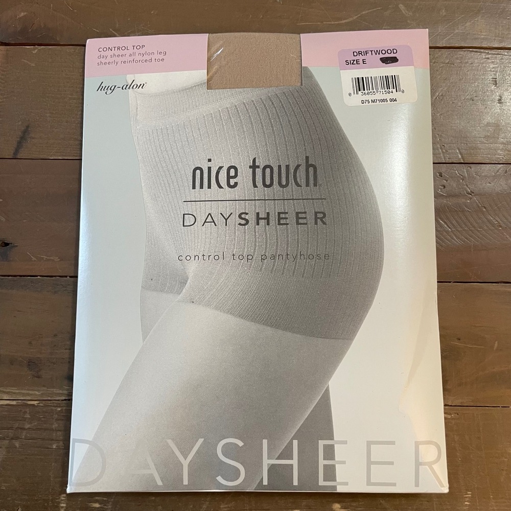Hug-Alon Nice Touch DaySheer Control Top Pantyhose Driftwood sz‎ E